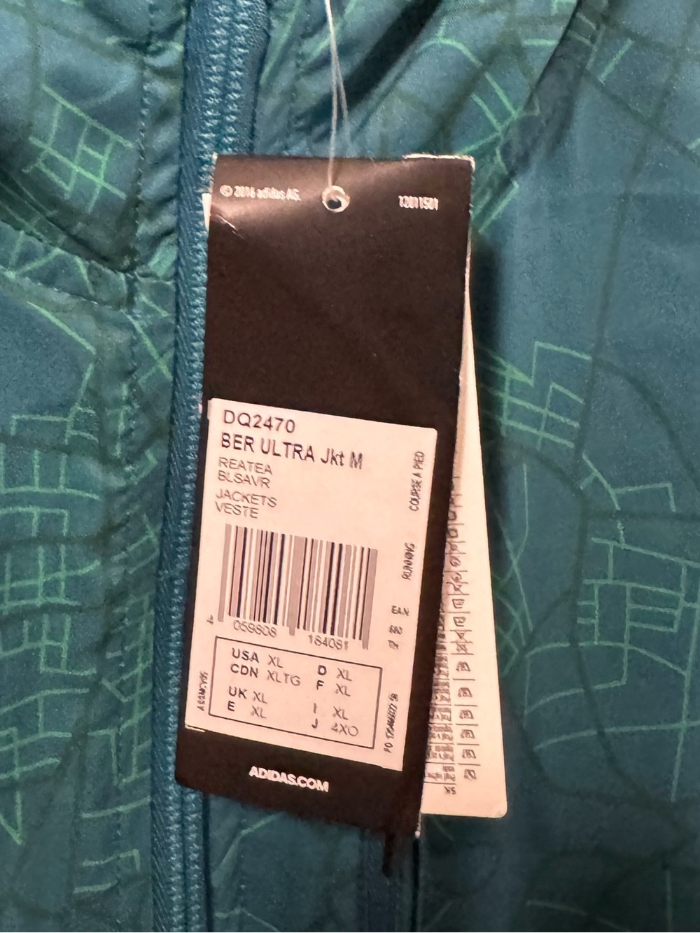 2018 Berlin Marathon Adidas Blue Geometric Hooded Jacket - Picture 2 of 4